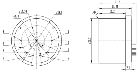 KT-JB4石英挠性加速度计-JB4-01结构尺寸和阵脚定义.png