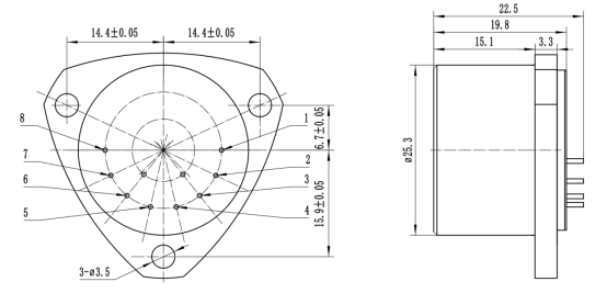 KT-JB5石英挠性加速度计-图二、JB5-B的外形尺寸和管脚定义.png